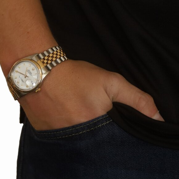 Rolex Datejust Men's Wristwatch 16013 Stainless YellowGold 18k Automatic 1YrWnty - Picture 3 of 8